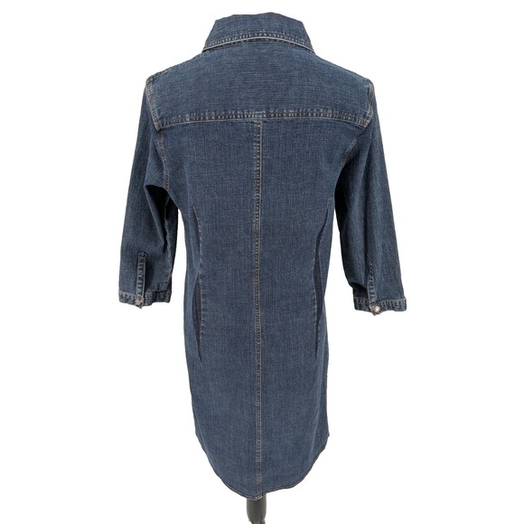Old Navy Denim Dress 10 Blue Cotton Poly Stretch Casual Western - Picture 3 of 11